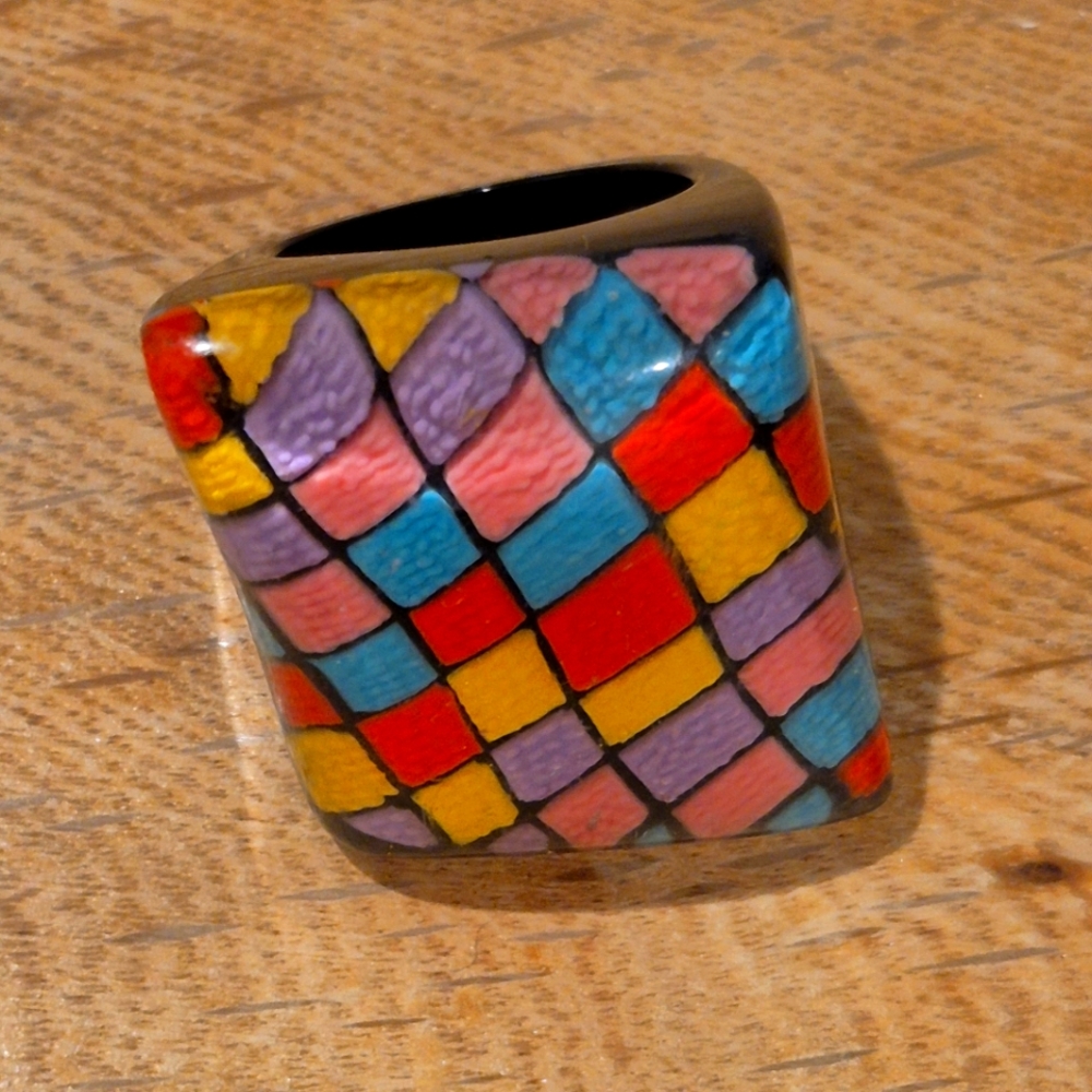 Zsiska Geometric Statement Resin Ring